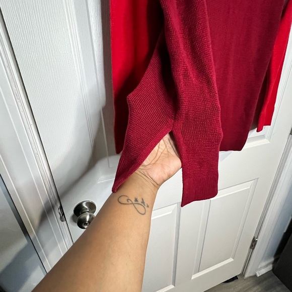 Vince Camuto Women's Colorblock Long Sleeve Knit Sweater - Red - Size Large - Picture 4 of 8